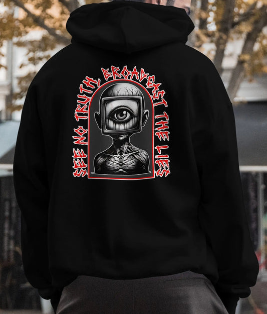 See No Truth, Broadcast The Lies Hoodie Printify